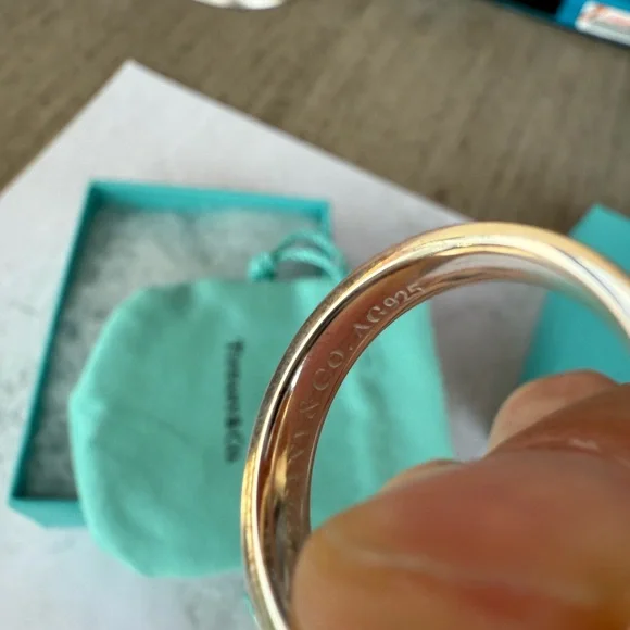 New Auth. Tiffany & Co. 1837 Concave Narrow Band Ring Sterling Silver size 5 - Picture 4 of 10